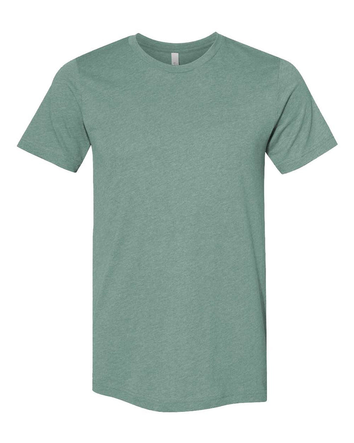 Front View of Heather Dusty Blue CVC Jersey Tee - 3001CVC