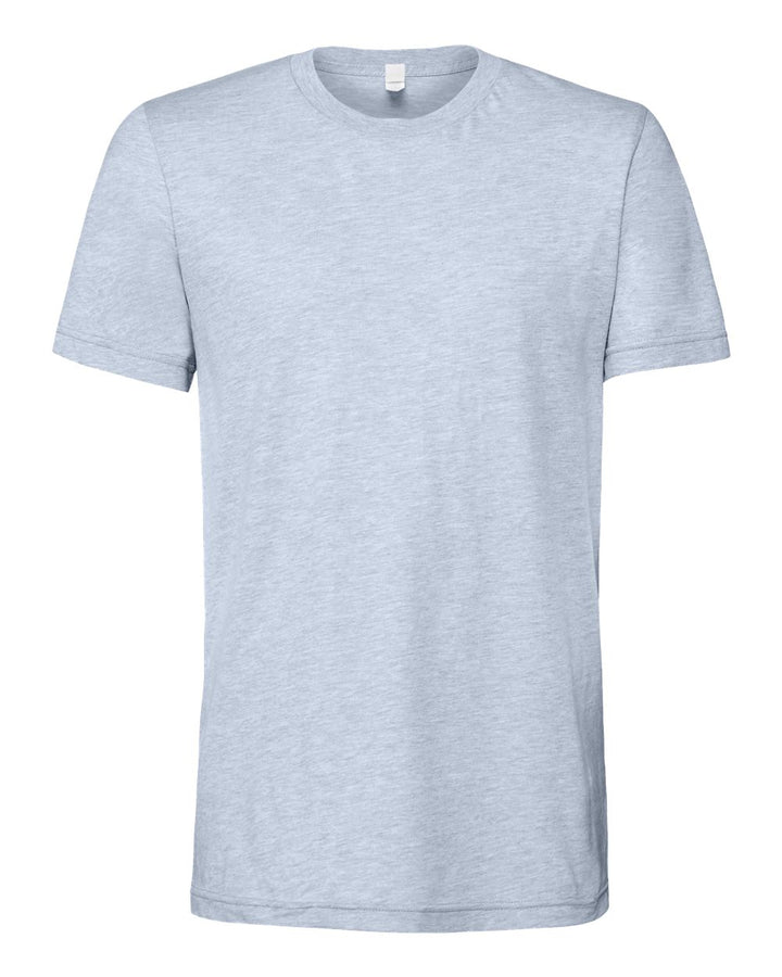 Front View of Heather Prism Blue CVC Jersey Tee - 3001CVC