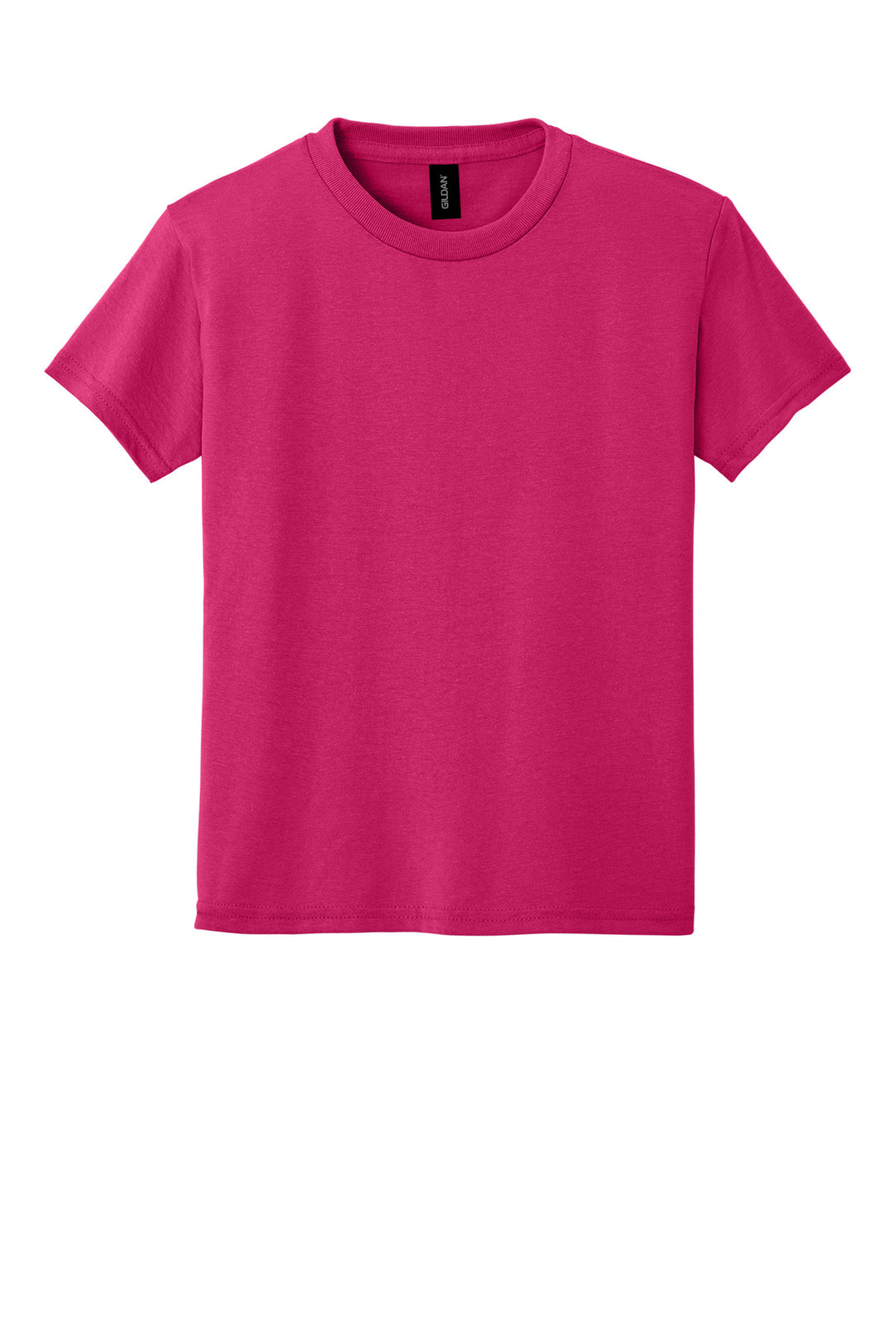 Front View of Heliconia Gildan Youth DryBlend 50 Cotton/50 Poly T-Shirt. 8000B