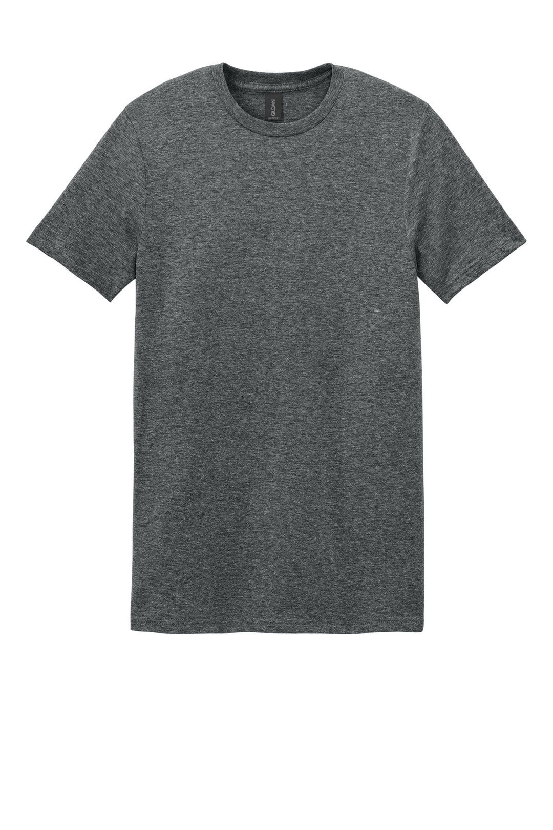 Front View of HtDkGrey Gildan Softstyle T-Shirt. 64000