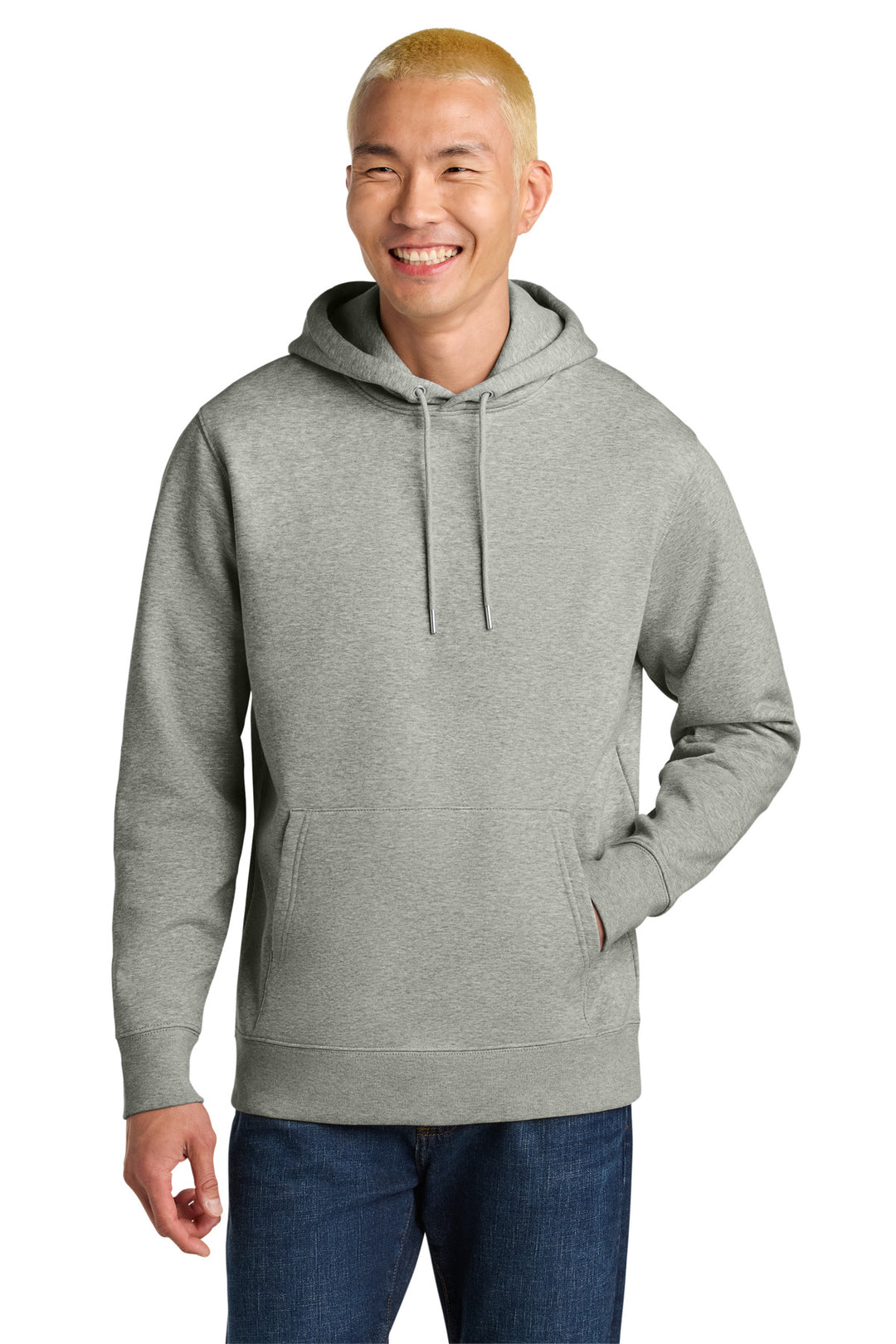 Front View of HthrGrey Stanley/Stella Unisex Cruiser 2.0 Hooded Sweatshirt SXU003