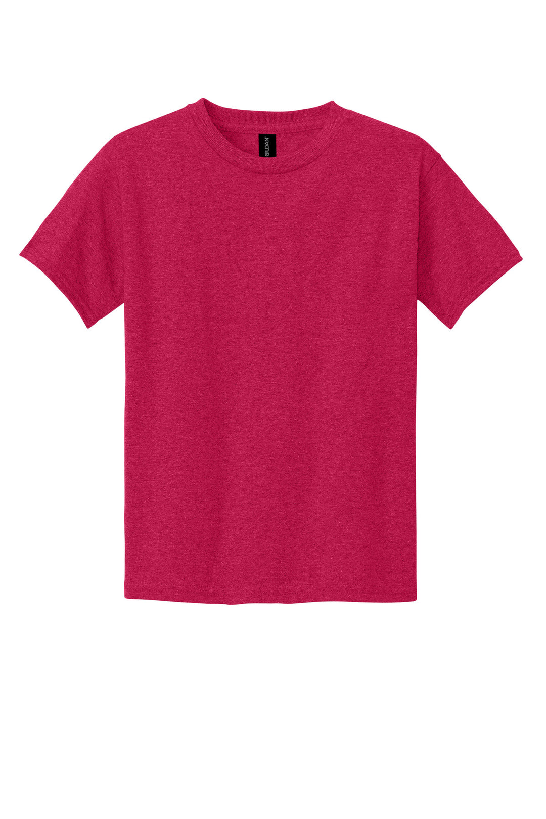 Front View of HthrRed Gildan - Youth Heavy Cotton 100% Cotton T-Shirt. 5000B