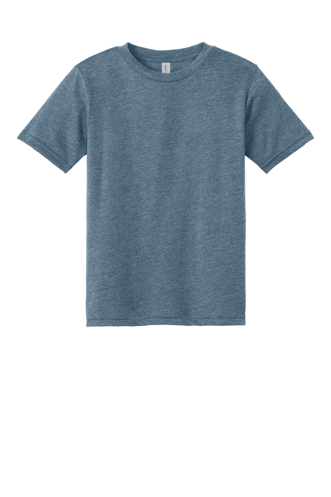 Front View of HthrSltBlu Next Level Apparel Youth CVC Tee NL3312
