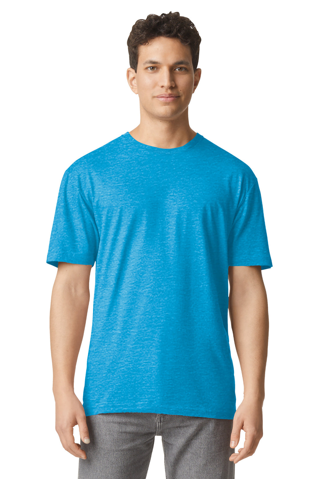 Front View of HtSapphire Gildan Light Cotton Tee 3000