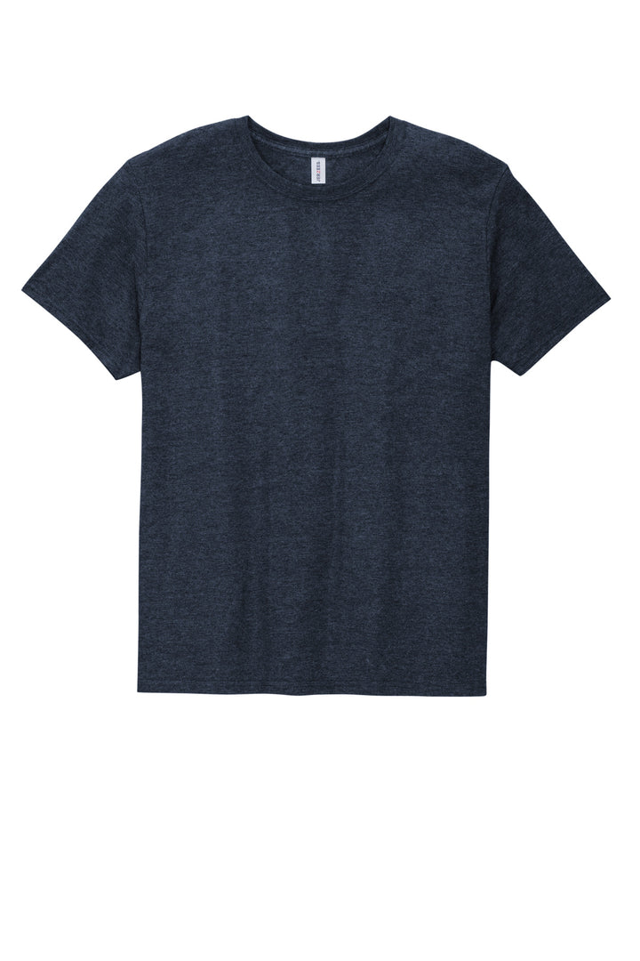 Front View of IndigoHtr Jerzees Premium Blend Ring Spun T-Shirt 560M