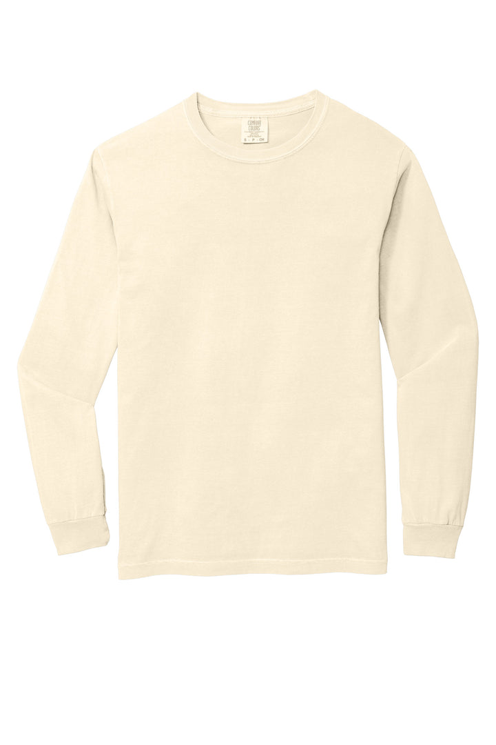 Front View of Ivory COMFORT COLORS Heavyweight Ring Spun Long Sleeve Tee. 6014