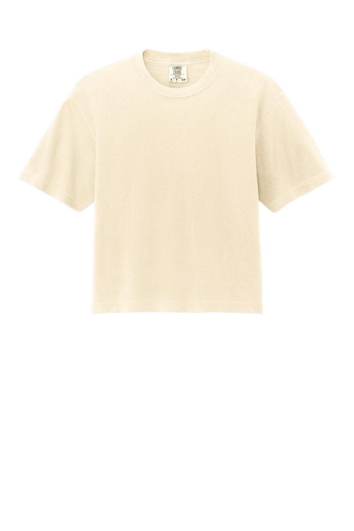 Front View of Ivory Comfort Colors Women's Heavyweight Boxy Tee 3023CL