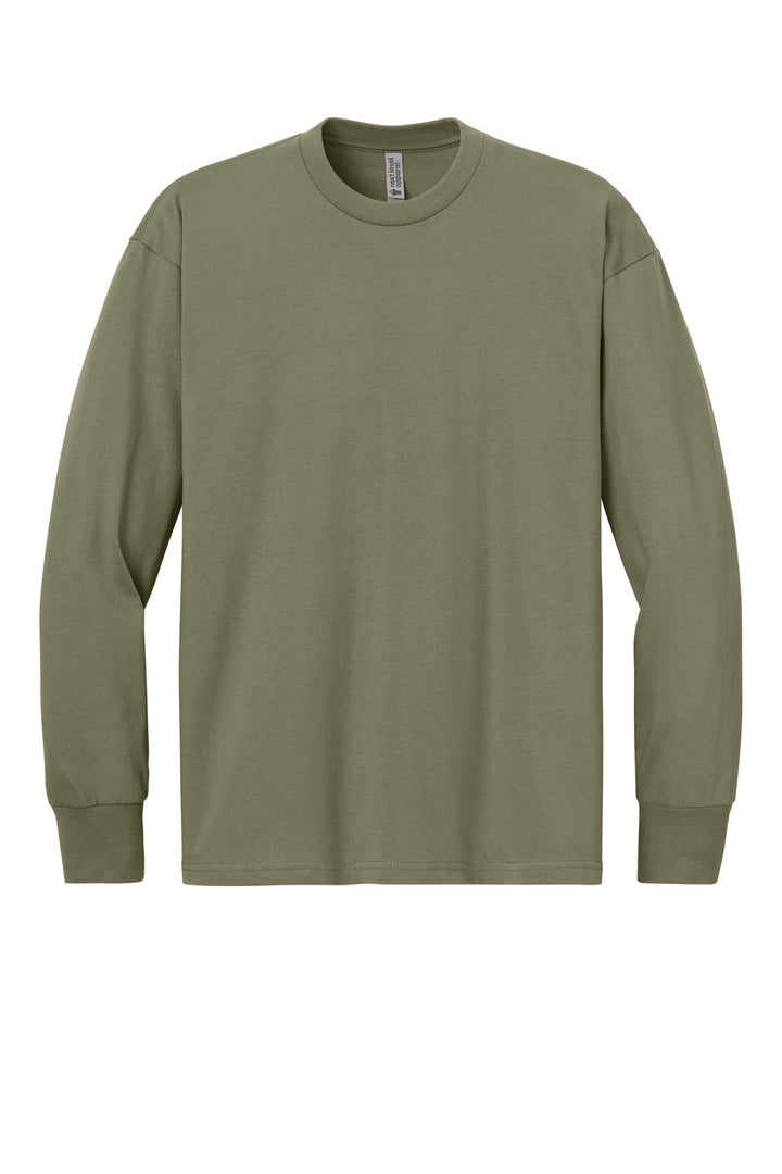 Front View of LightOlive Next Level Apparel Heavyweight Long Sleeve Tee NL7211