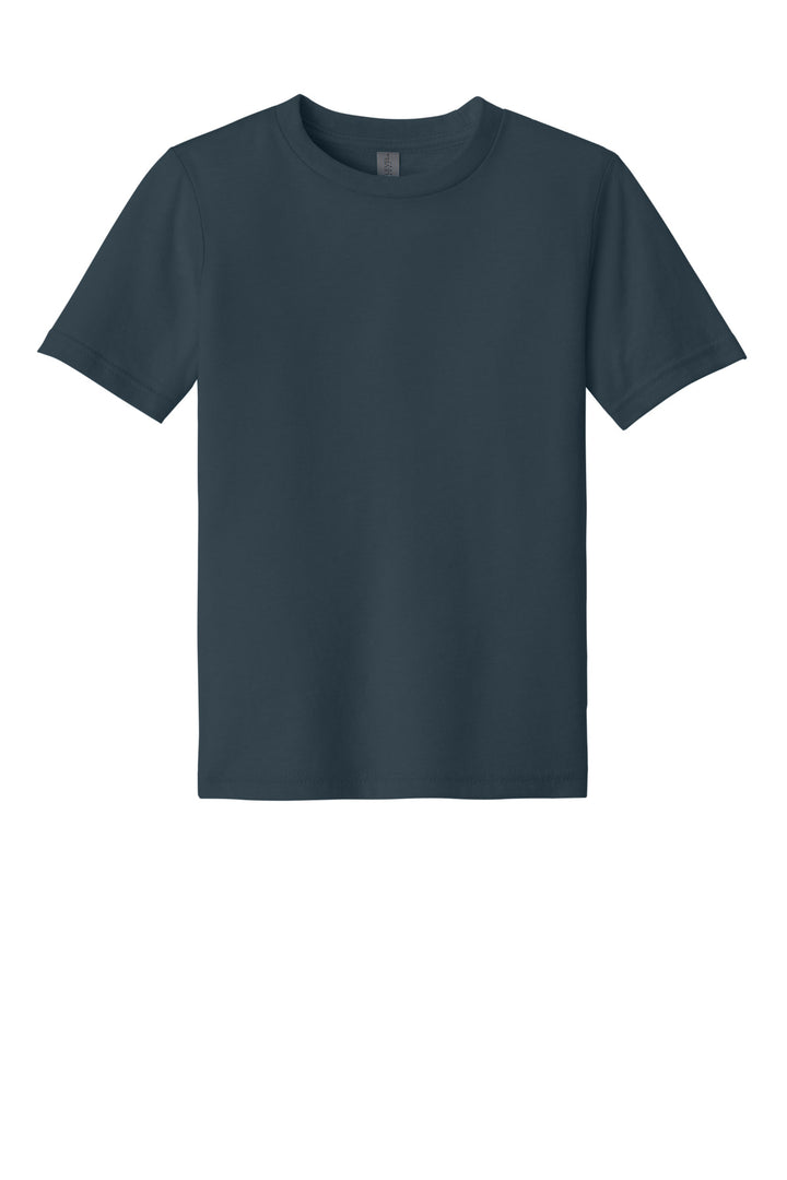 Front View of MdntNavy Next Level Apparel Youth CVC Tee NL3312