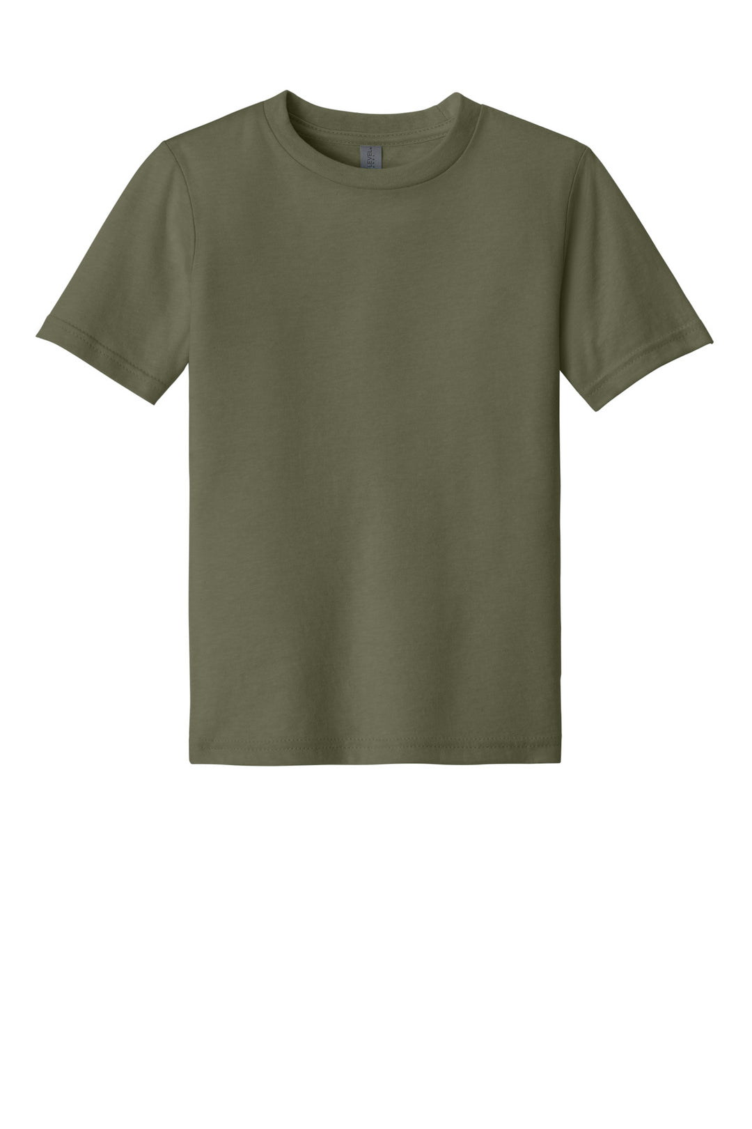 Front View of MilGreen Next Level Apparel Youth CVC Tee NL3312