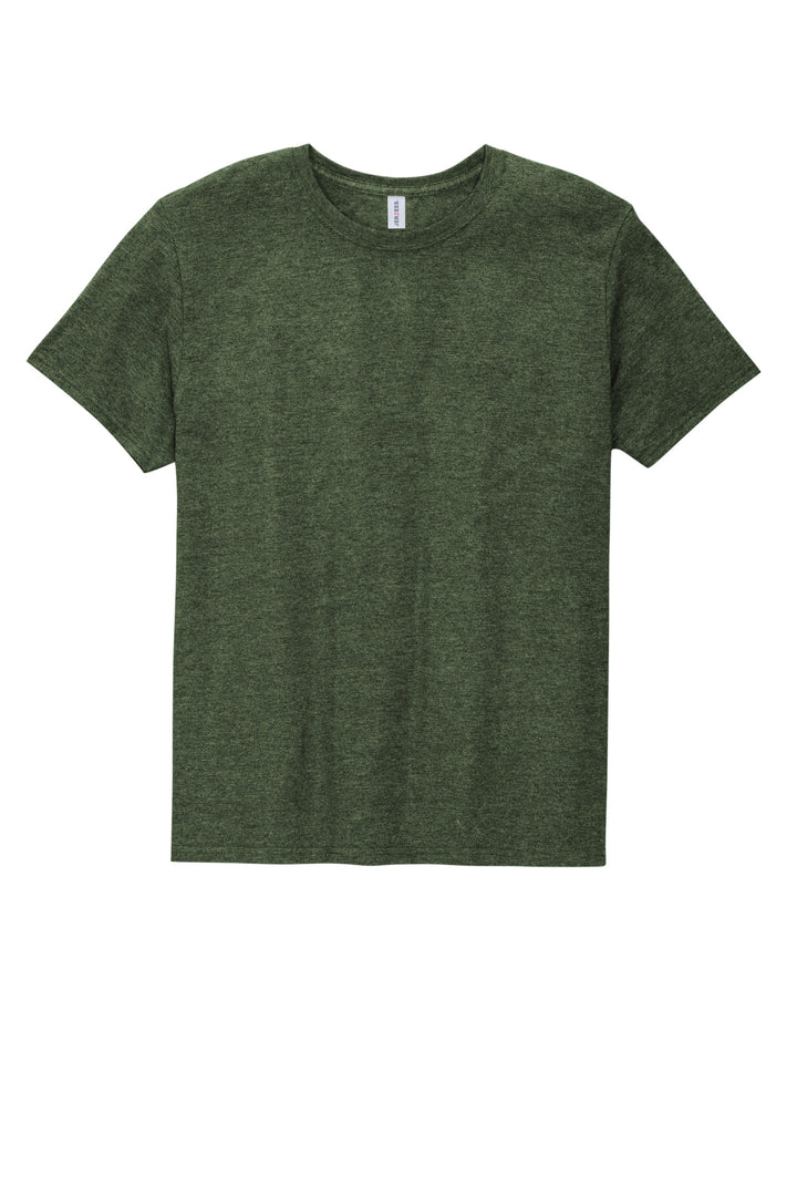 Front View of MilGrnHtr Jerzees Premium Blend Ring Spun T-Shirt 560M