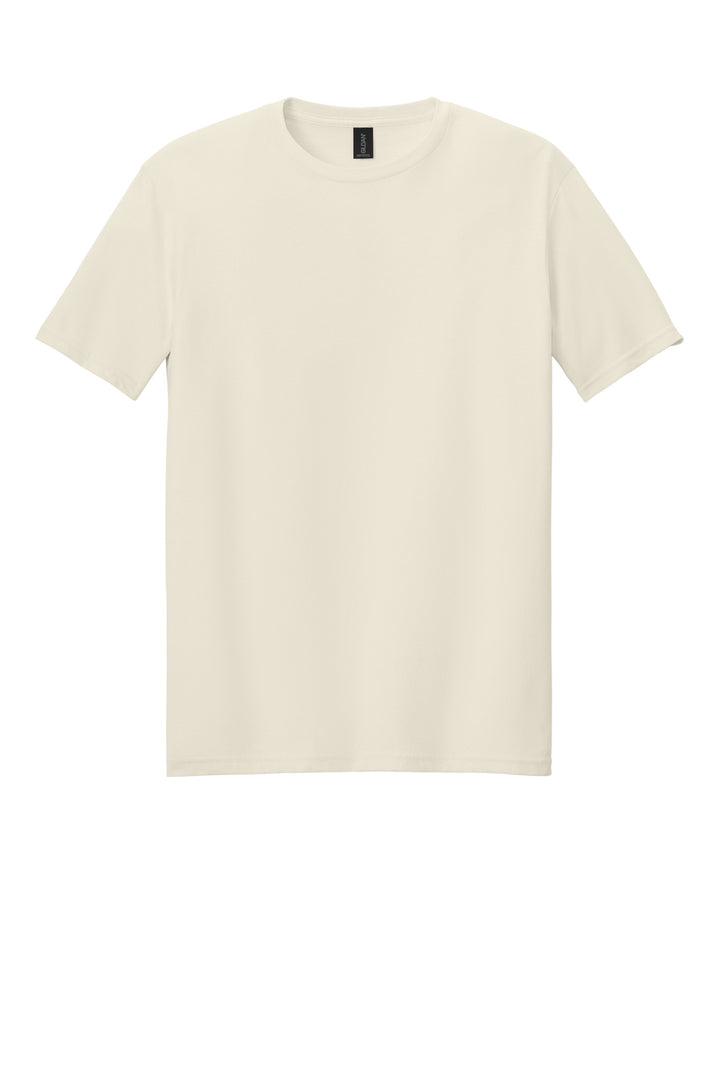 Front View of Natural Gildan Softstyle T-Shirt. 64000