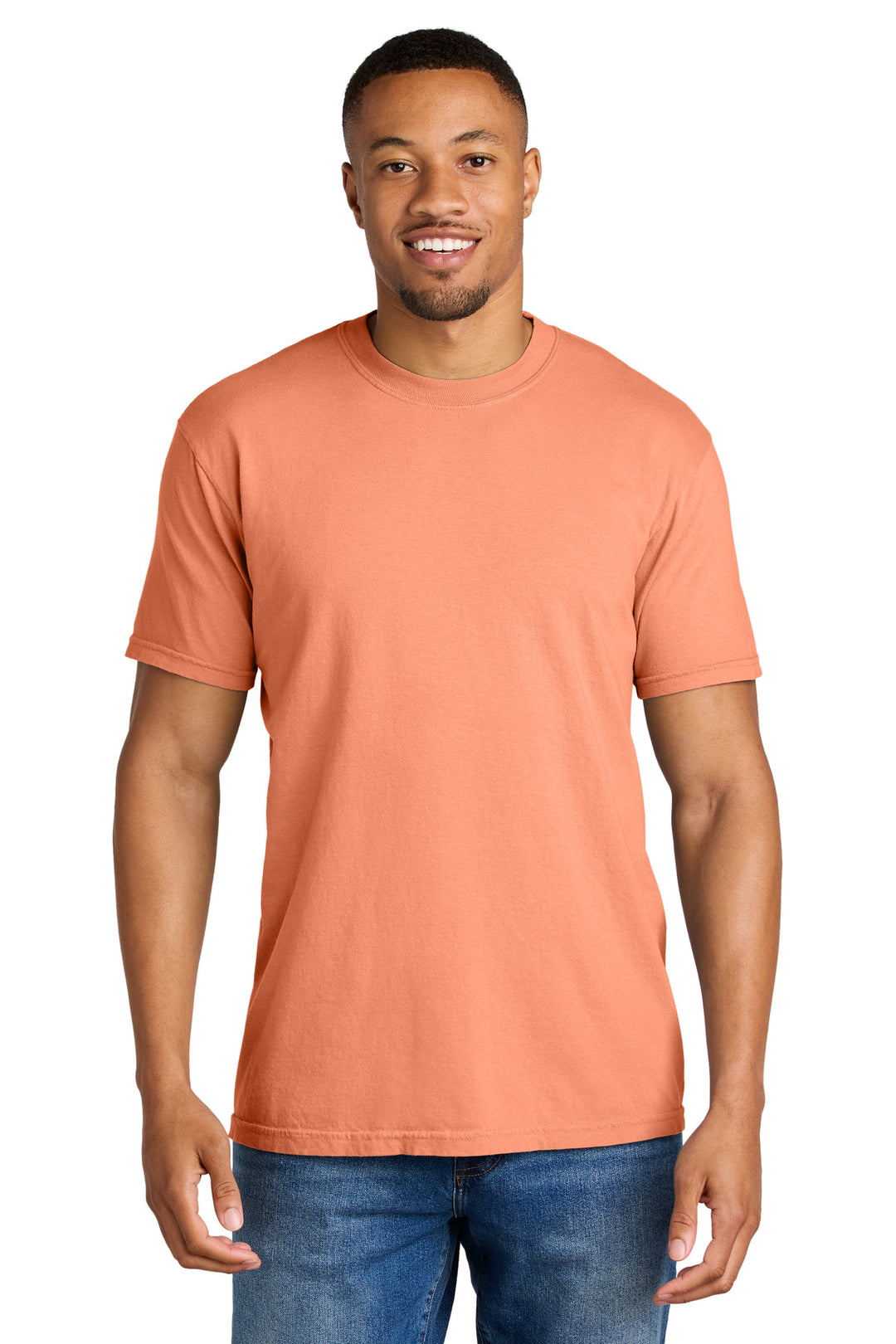 Front View of NCantloupe COMFORT COLORS Heavyweight Ring Spun Tee. 1717