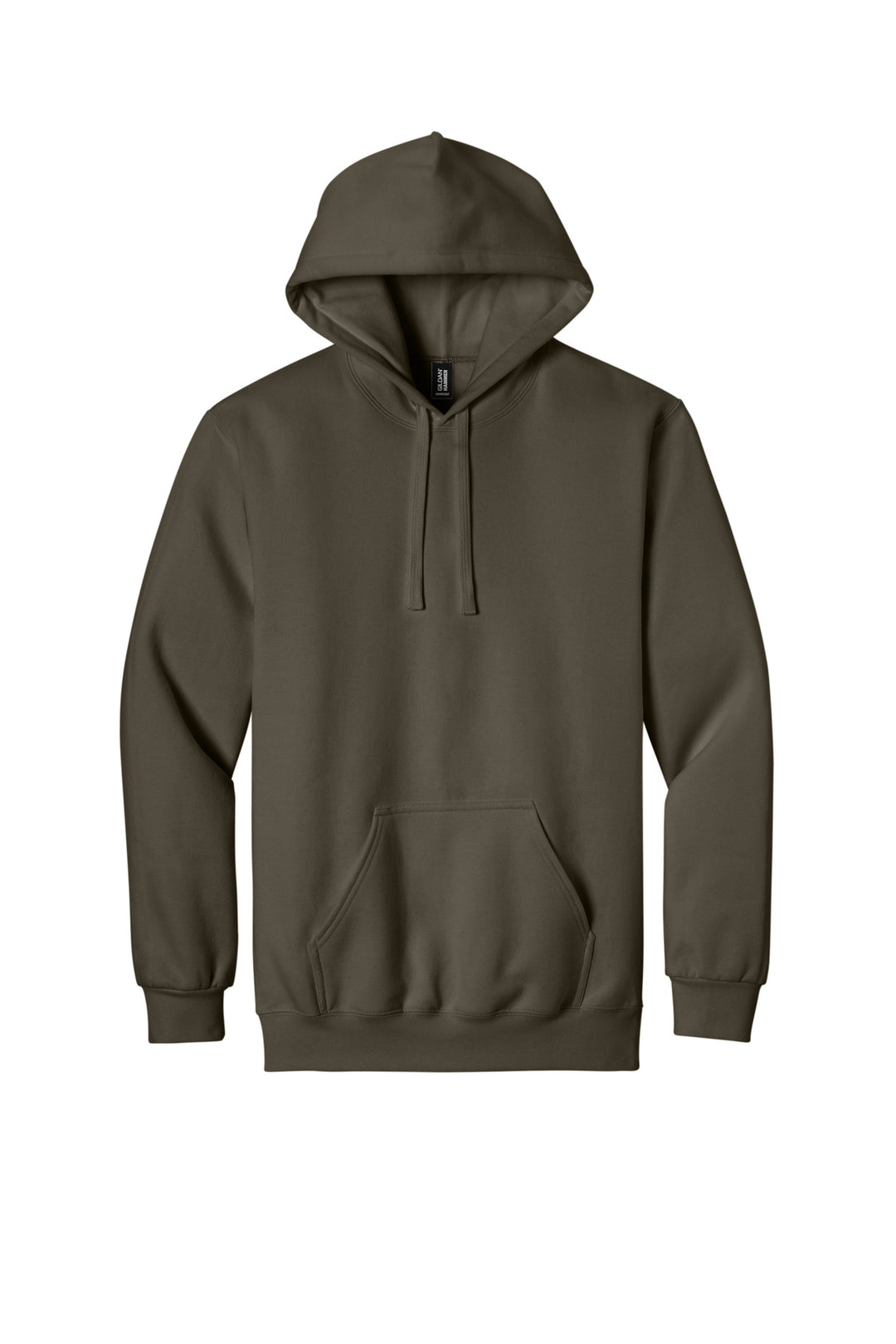 Front View of Olive Gildan Hammer Maxweight Hooded Sweatshirt 19500