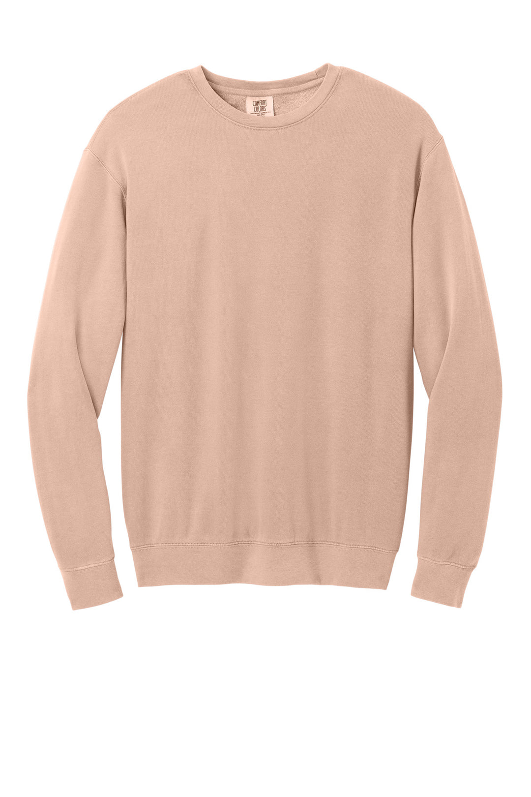 Front View of Peachy Comfort Colors Lightweight Crewneck Sweatshirt 1466