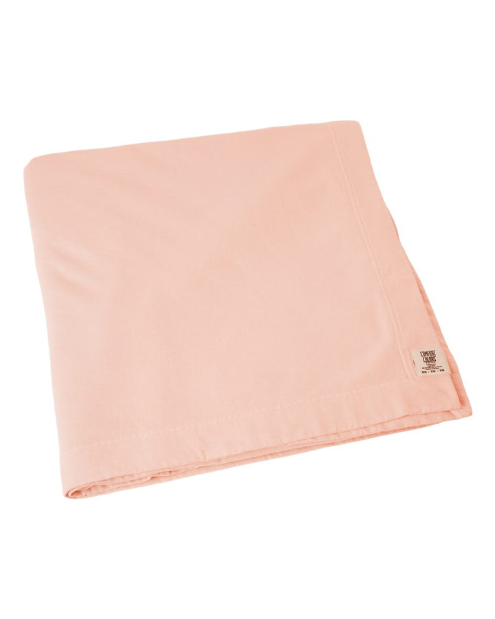 Front View of Peachy Garment-Dyed Fleece Dorm Blanket - 15BT