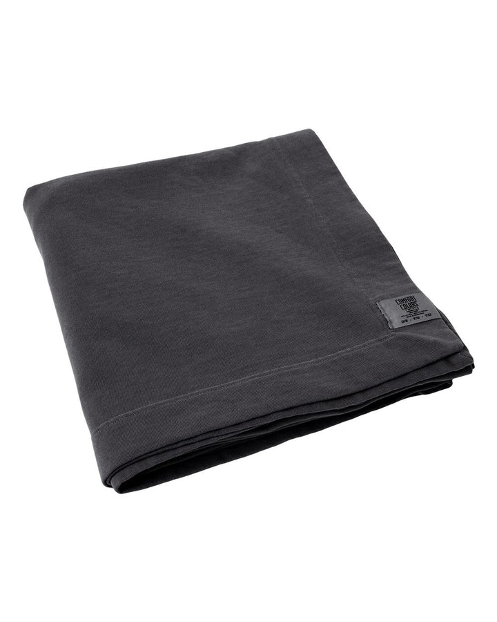Front View of Pepper Garment-Dyed Fleece Dorm Blanket - 15BT