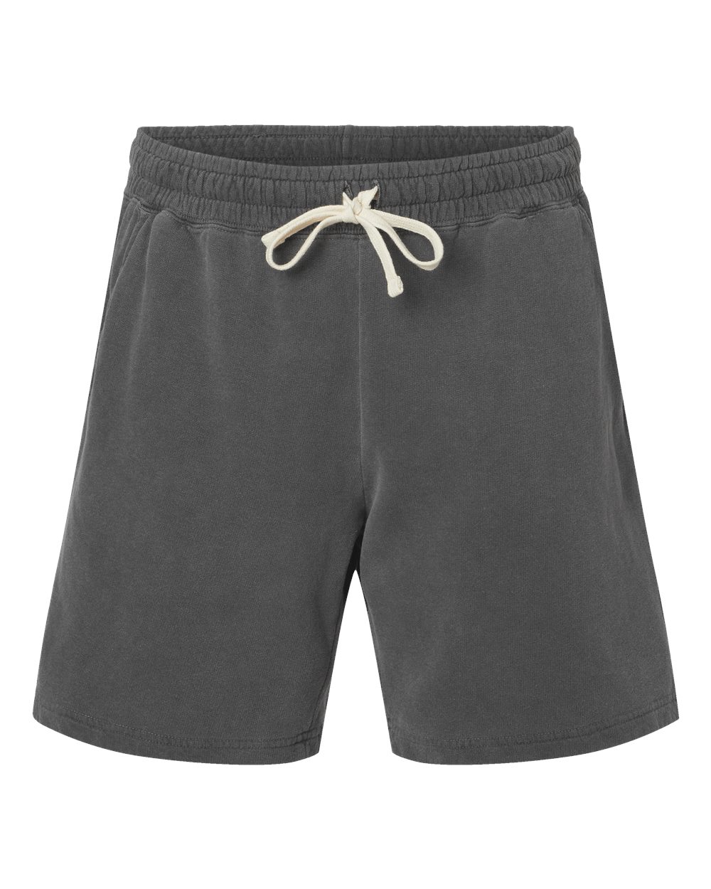 Front View of Pepper Garment-Dyed Lightweight Fleece Sweat Shorts - 1468