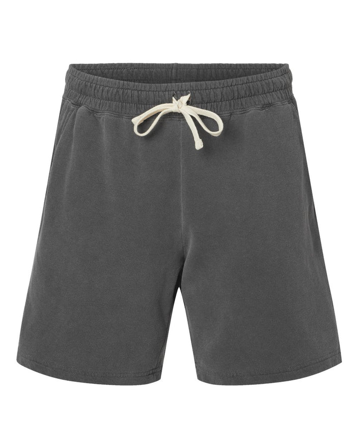 Front View of Pepper Garment-Dyed Lightweight Fleece Sweat Shorts - 1468
