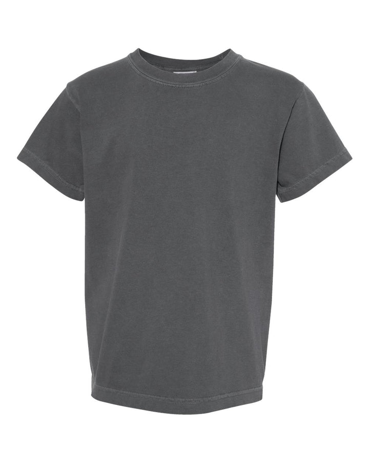 Front View of Pepper Garment-Dyed Youth Heavyweight T-Shirt - 9018
