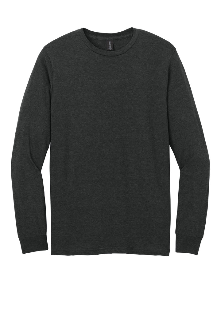 Front View of PitchBlMst Gildan Softstyle CVC Long Sleeve Tee 64440CVC
