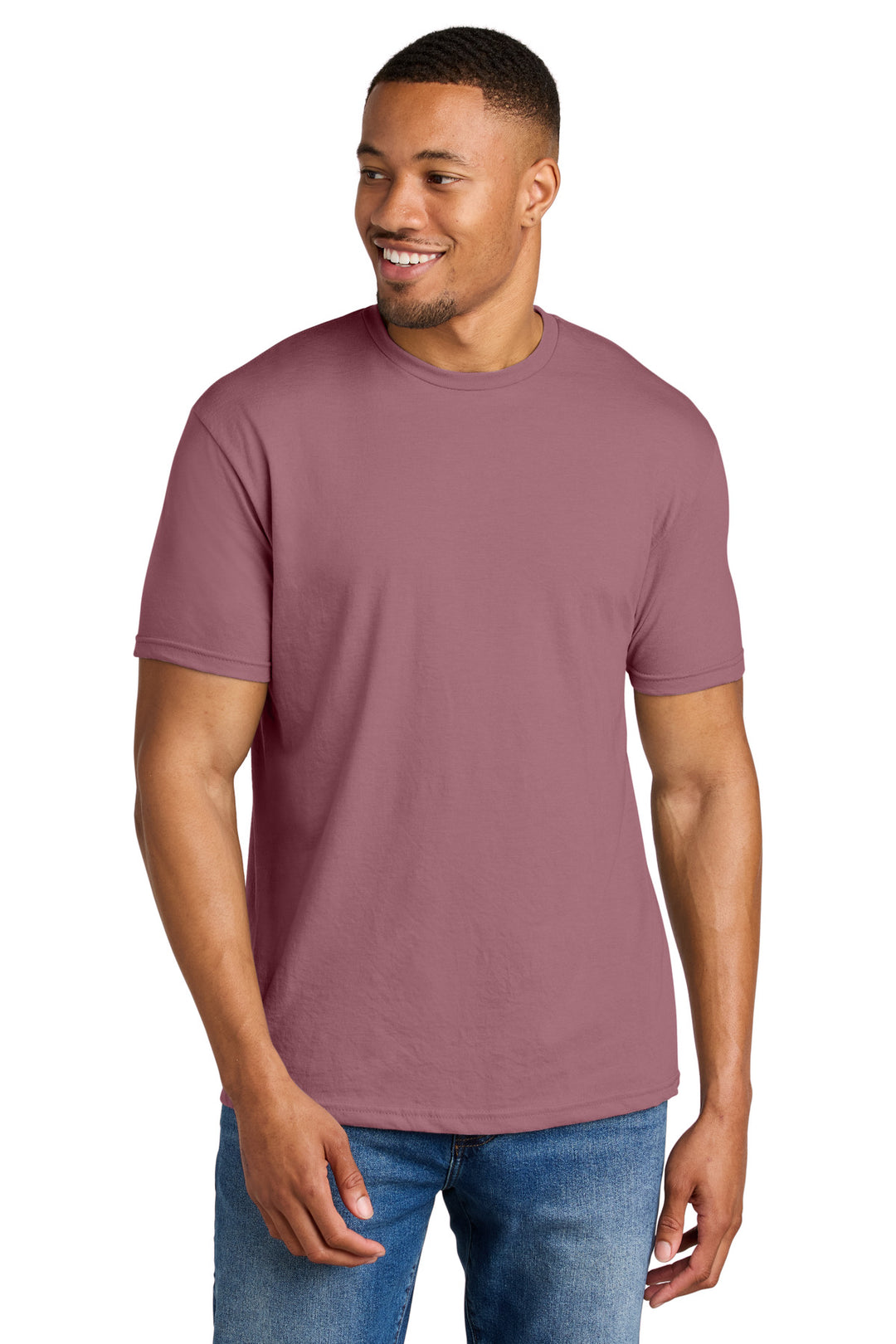 Front View of Plumrose Gildan Softstyle CVC Tee 64000CVC