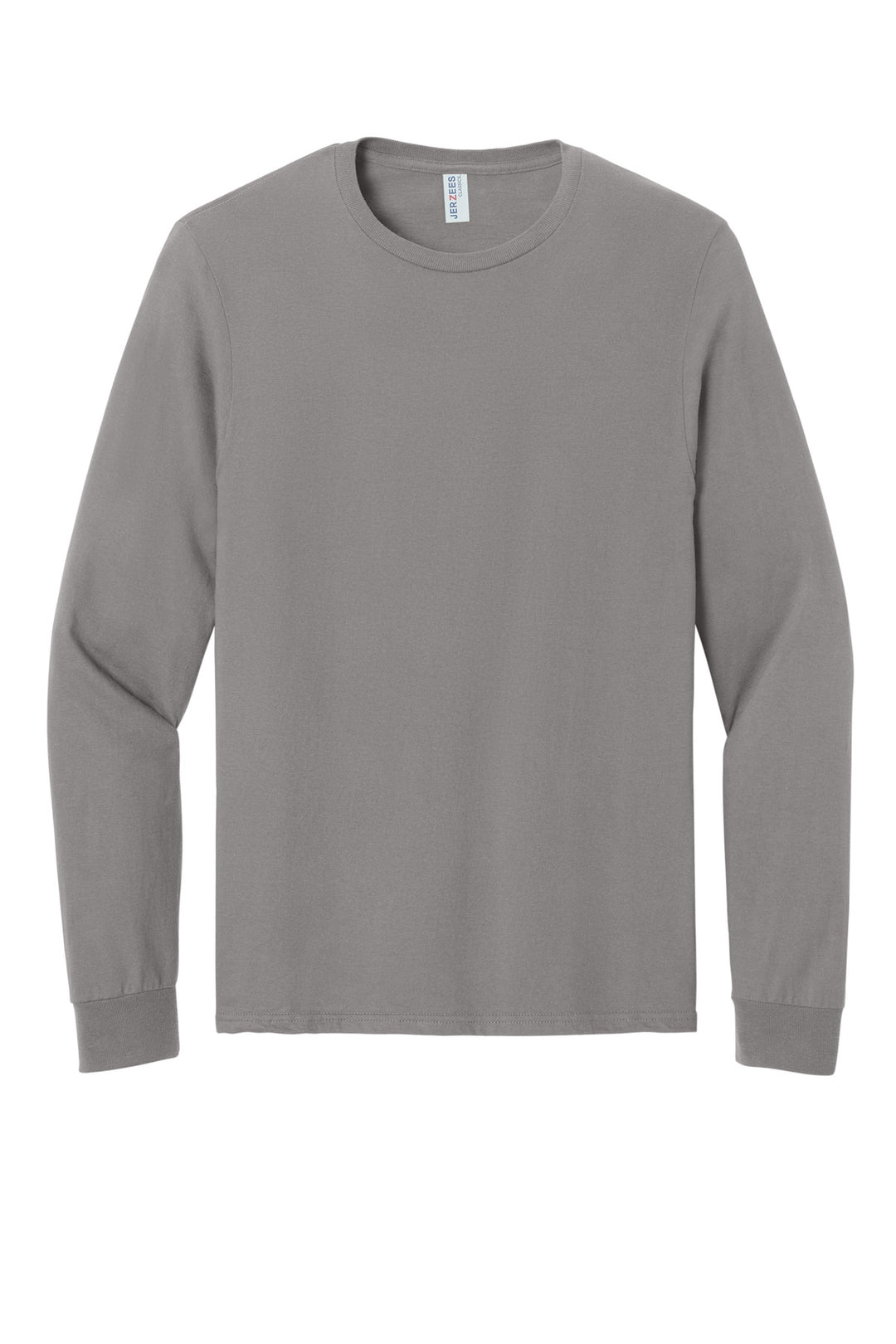 Front View of Rock Jerzees Classics Unisex Cotton Long Sleeve T-Shirt 363L