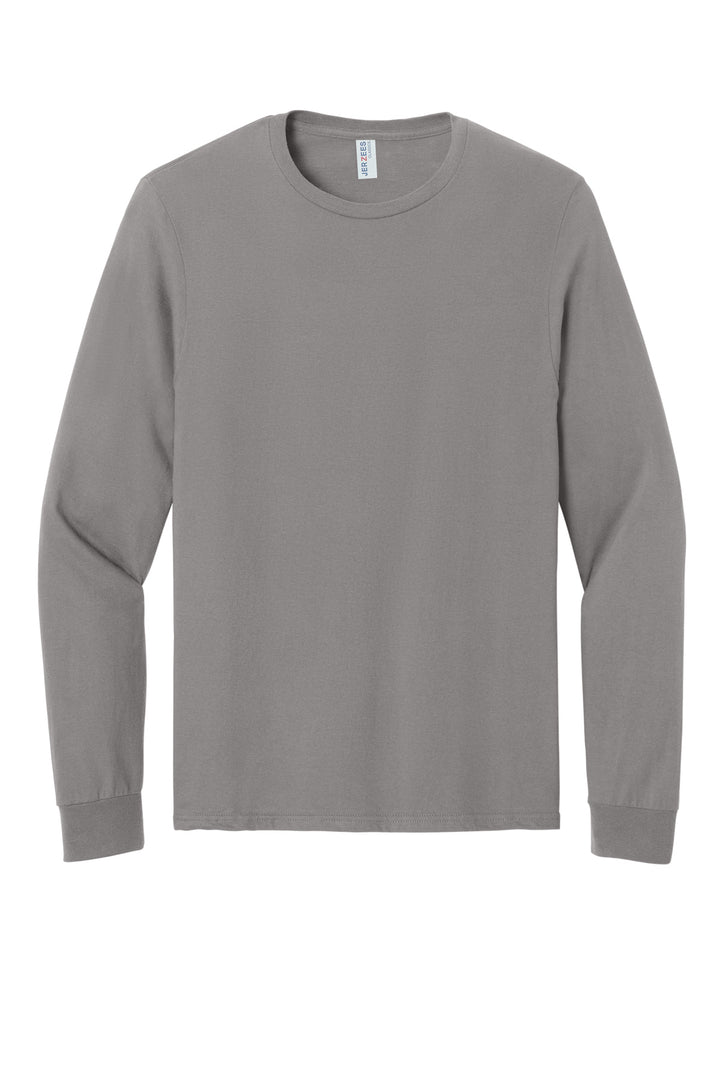 Front View of Rock Jerzees Classics Unisex Cotton Long Sleeve T-Shirt 363L