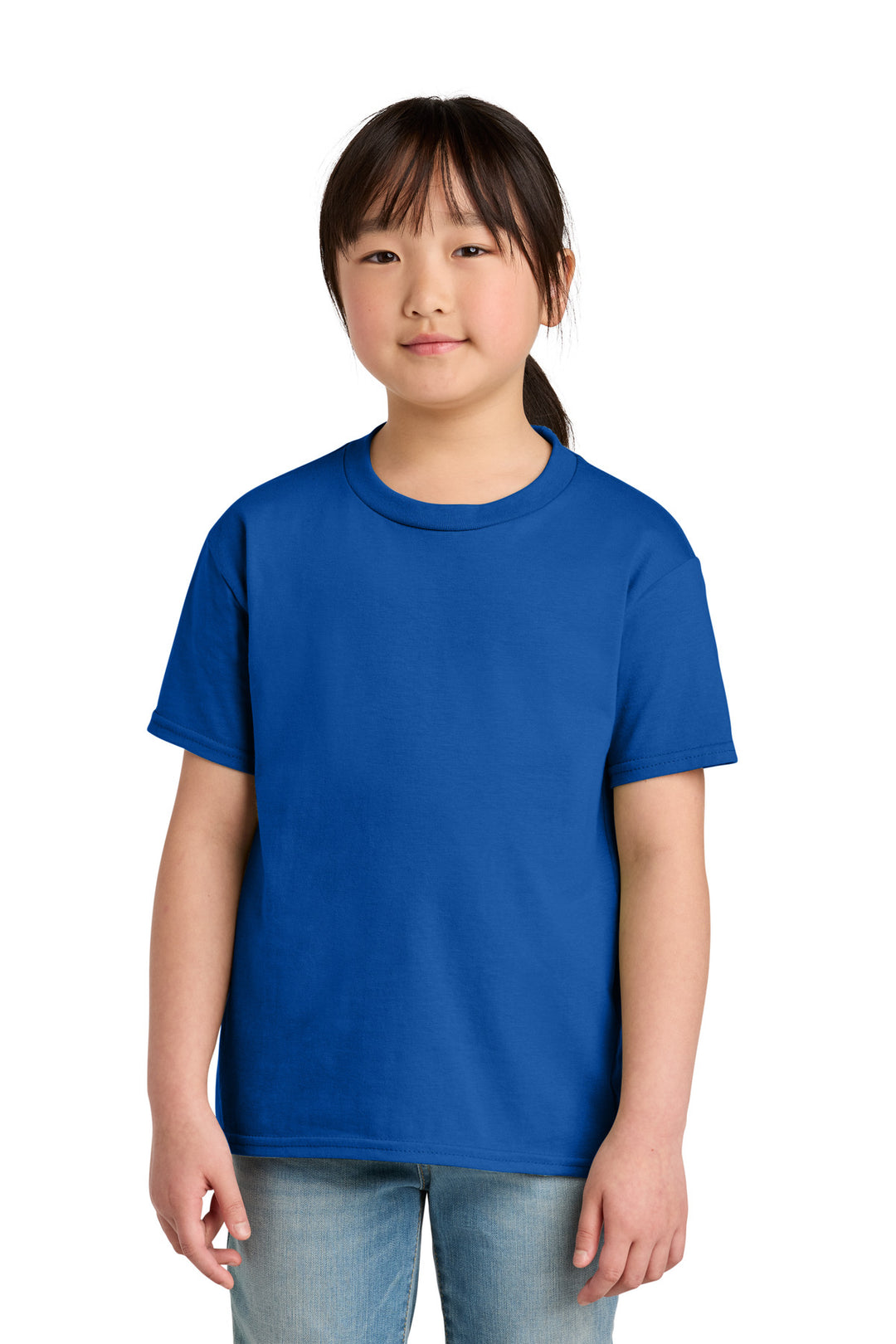 Front View of Royal Gildan Youth Softstyle Midweight Tee 65000B