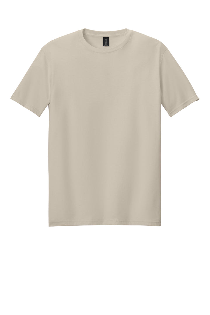 Front View of Sand Gildan Softstyle T-Shirt. 64000