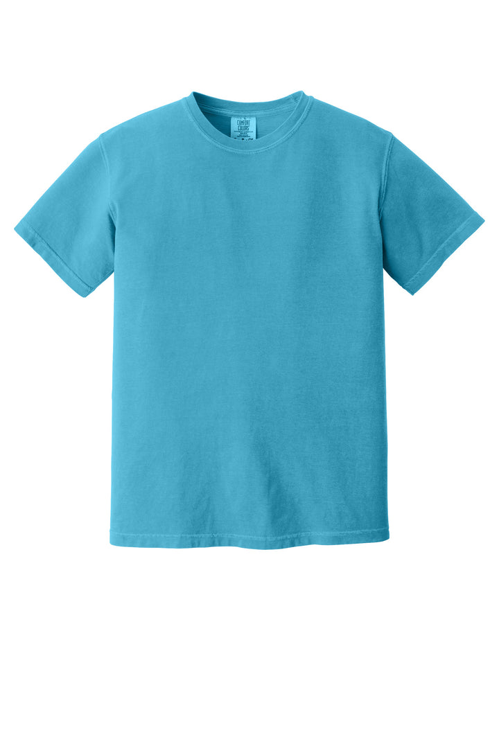 Front View of Sapphire COMFORT COLORS Heavyweight Ring Spun Tee. 1717