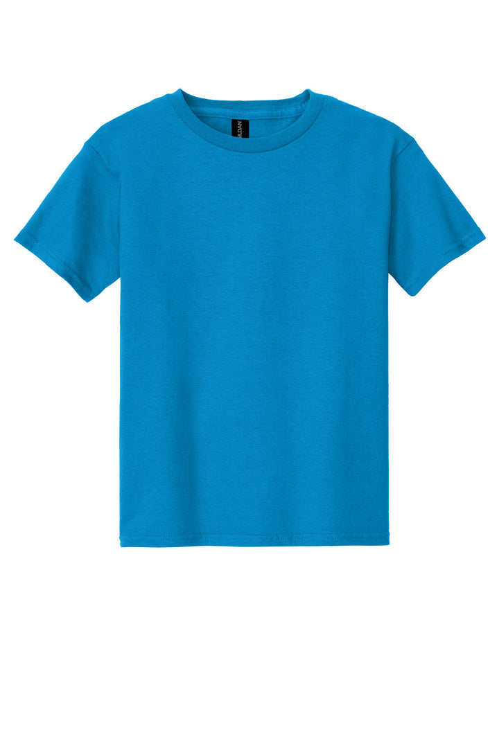 Front View of Sapphire Gildan - Youth Heavy Cotton 100% Cotton T-Shirt. 5000B