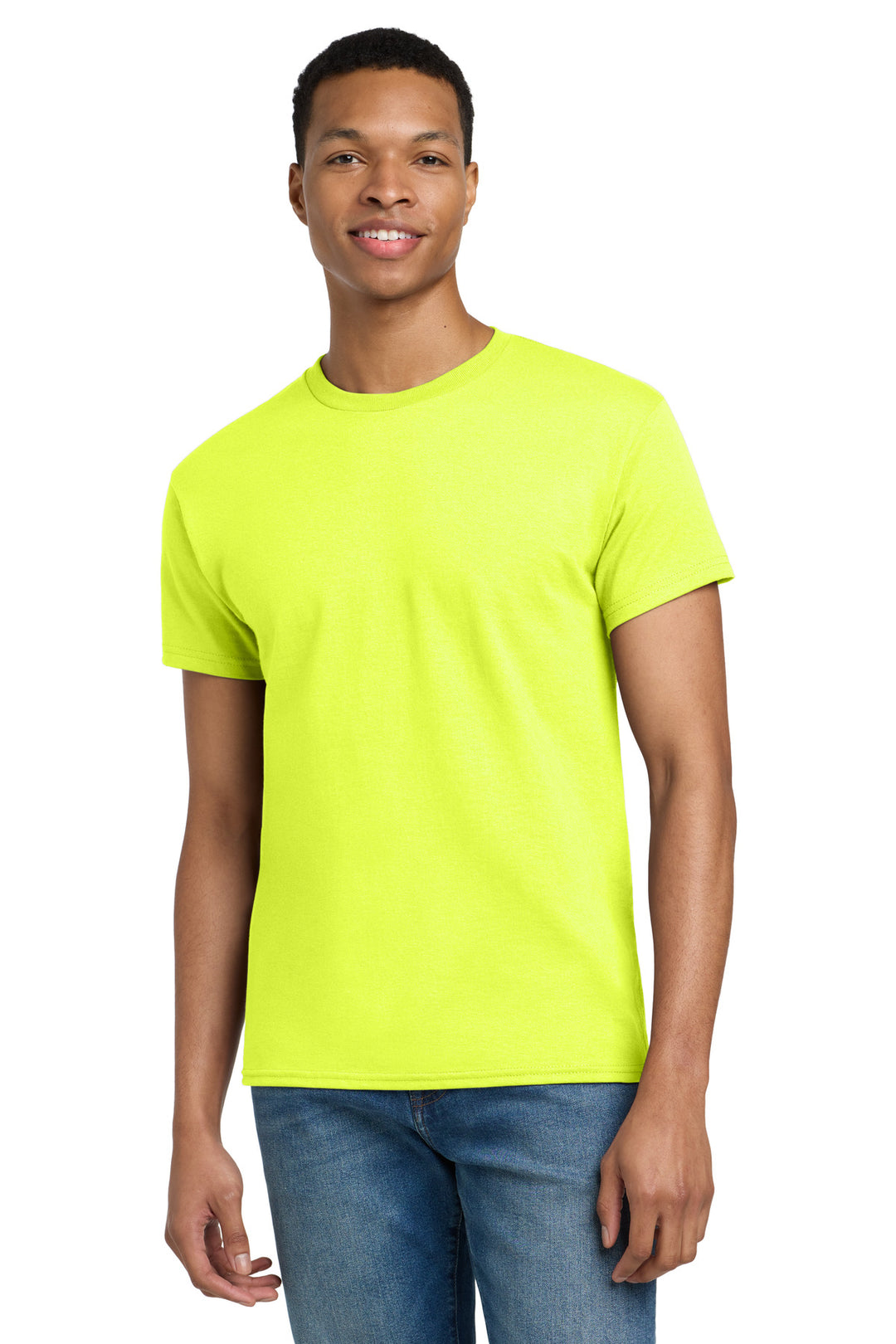 Front View of SftyGrn Gildan Tall 100% US Cotton T-Shirt 2000T