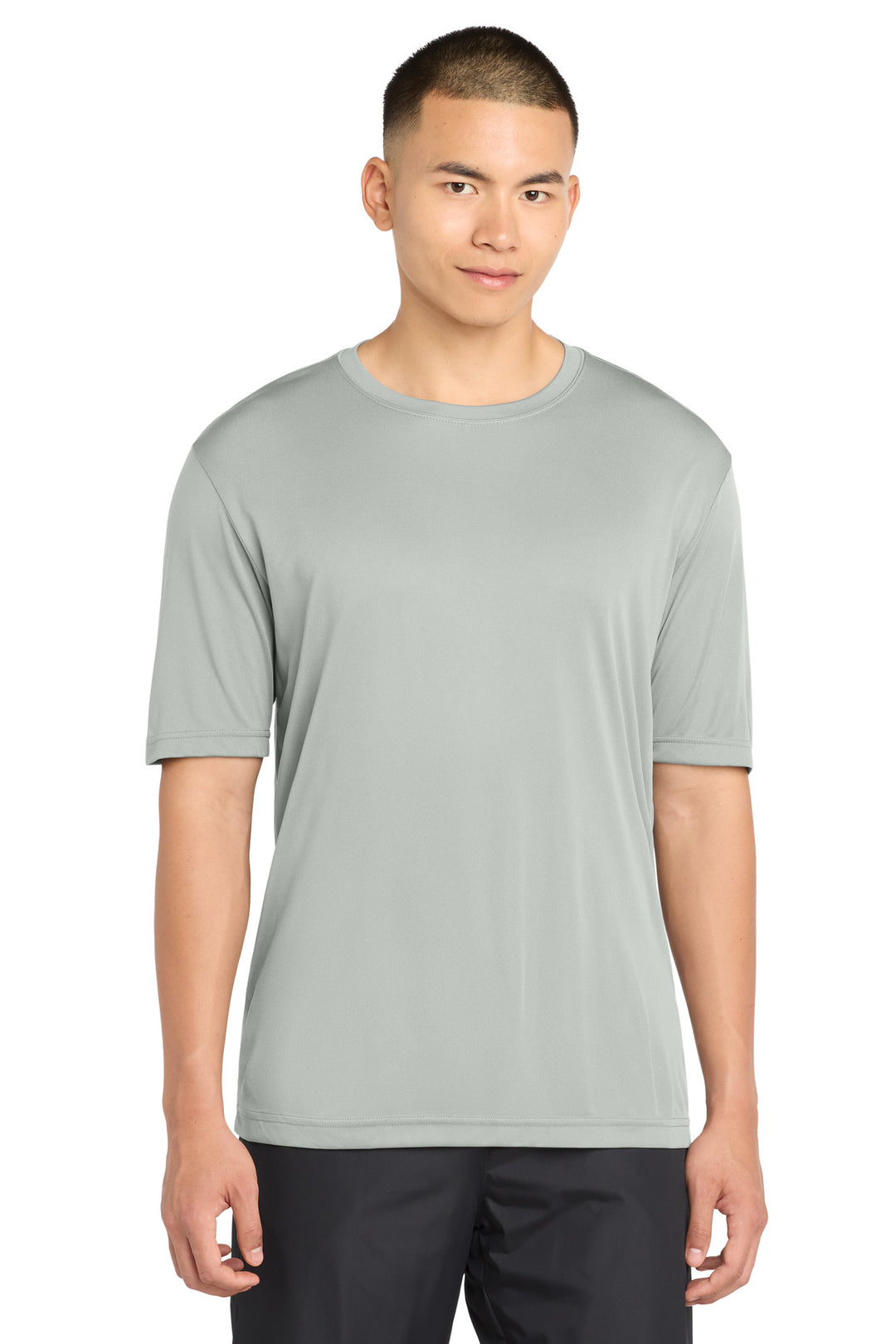 Front View of Silver Sport-Tek PosiCharge Competitor Tee. ST350