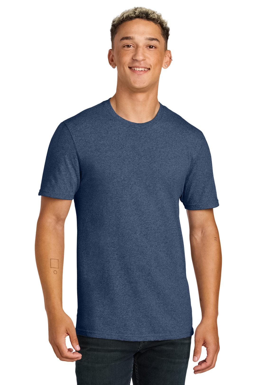 Front View of SlvgdNvyHt Allmade Unisex Recycled Blend Tee AL2300