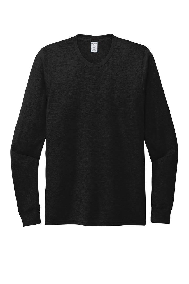 Front View of Space Black Allmade Unisex Tri-Blend Long Sleeve Tee AL6004