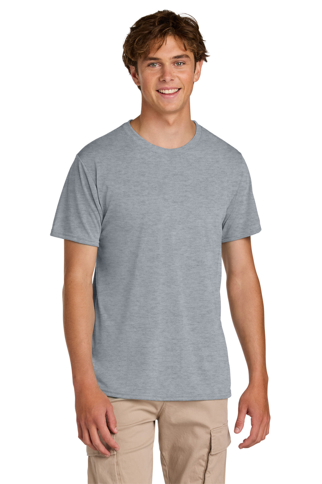 Front View of SportGrey Gildan Gildan Performance T-Shirt. 42000