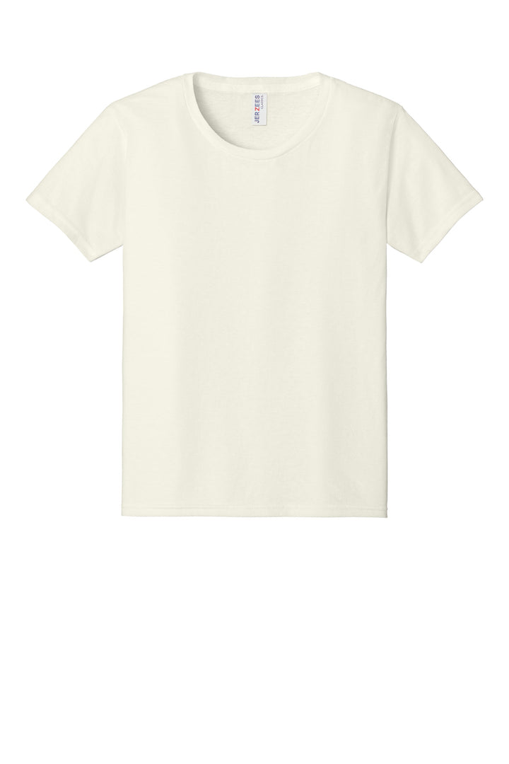Front View of SwtCrmHthr Jerzees Classics Youth Cotton T-Shirt 363Y