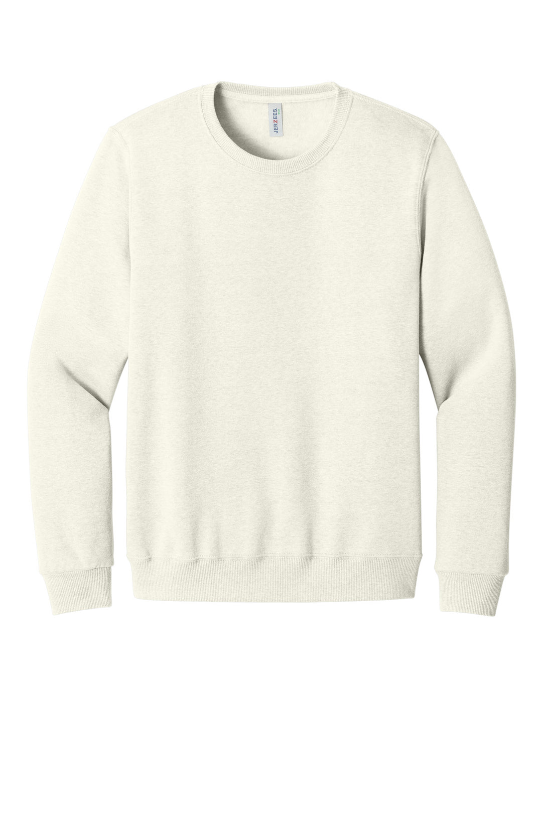 Front View of SwtCrmHthr Jerzees Eco Premium Blend Crewneck Sweatshirt 701M