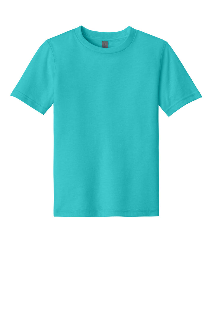Front View of TahitiBlue Next Level Apparel Youth CVC Tee NL3312