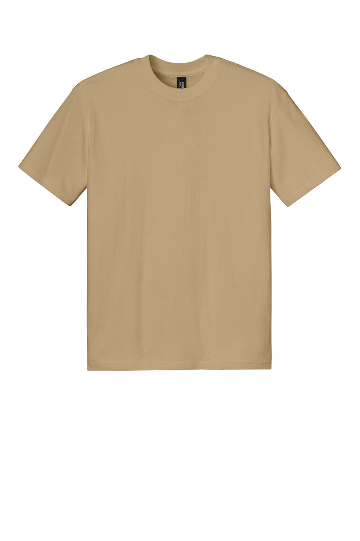 Front View of Tan Gildan Hammer Maxweight Tee 75000