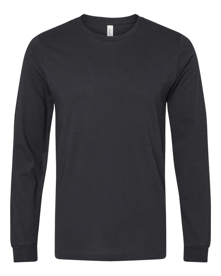 Front View of Vintage Black Jersey Long Sleeve Tee - 3501