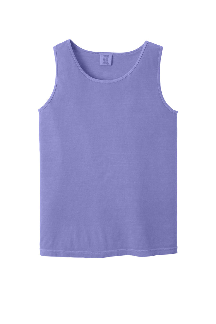 Front View of Violet COMFORT COLORS Heavyweight Ring Spun Tank Top. 9360