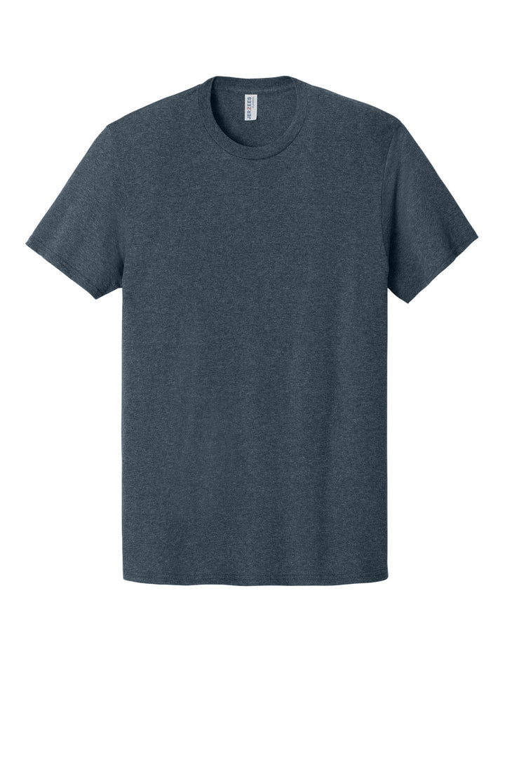 Front View of VtgHtrNavy Jerzees Classics Unisex Cotton T-Shirt 363M