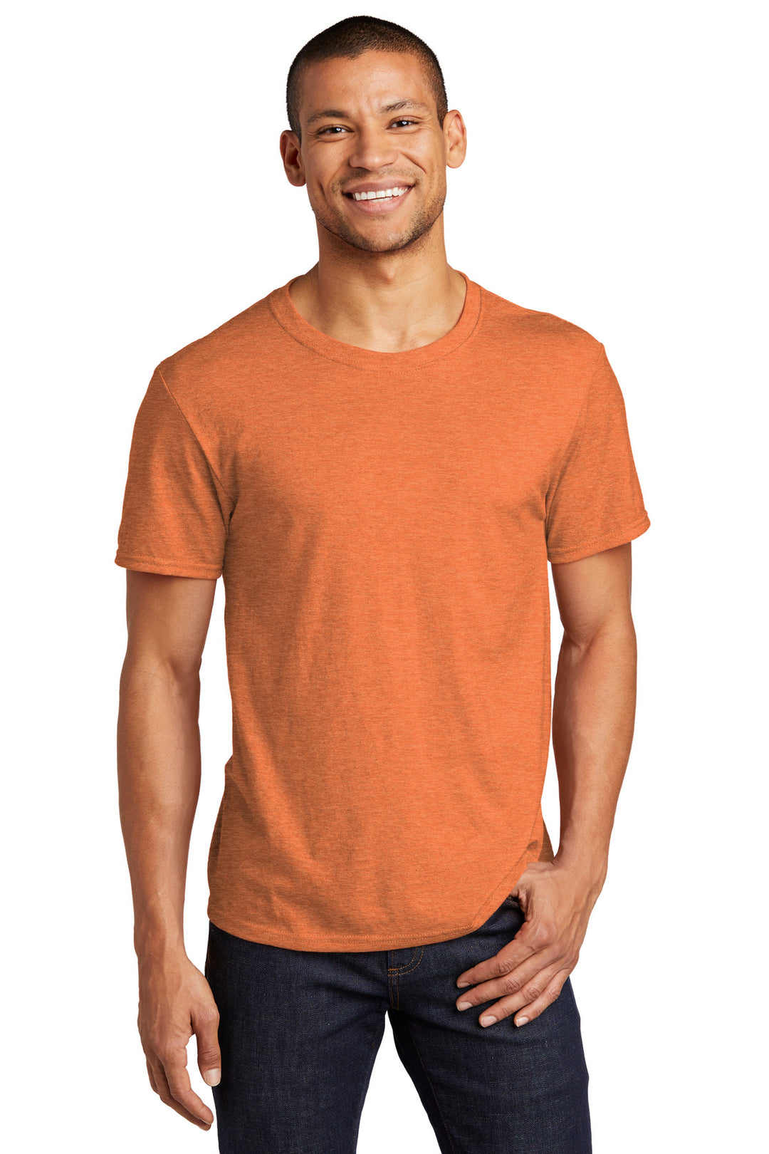 Front View of VtgHtrOrge Jerzees Premium Blend Ring Spun T-Shirt 560M