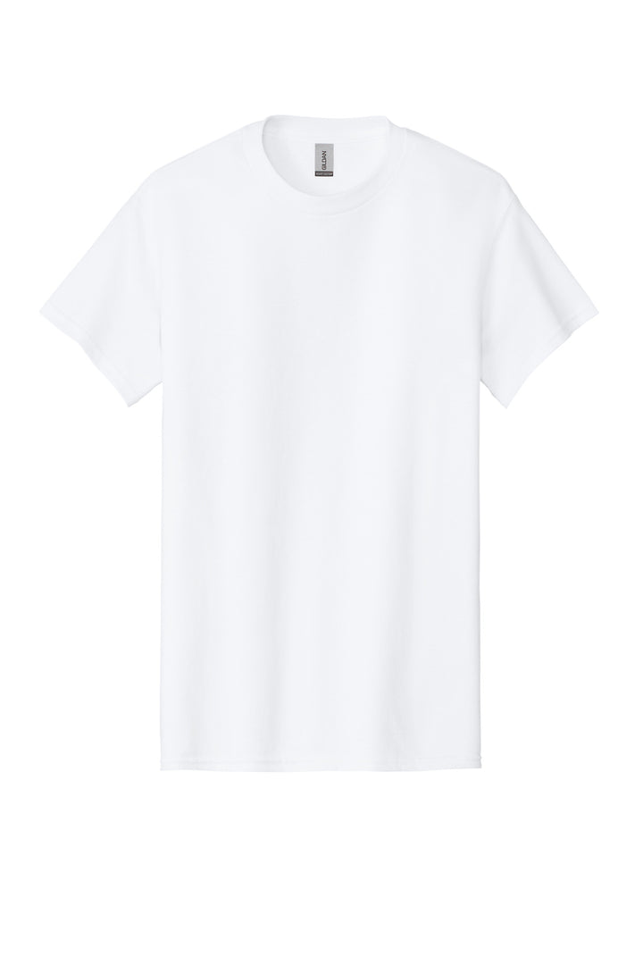 Front View of White Gildan - Heavy Cotton 100% Cotton T-Shirt. 5000