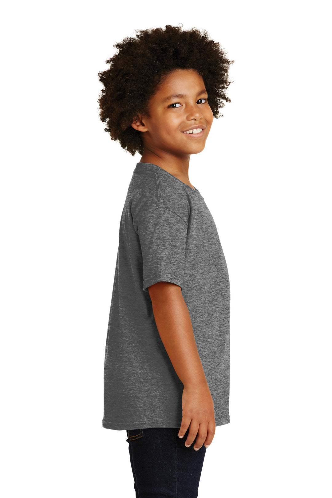 Graphite Hthr Gildan - Youth Heavy Cotton 100% Cotton T-Shirt. 5000B