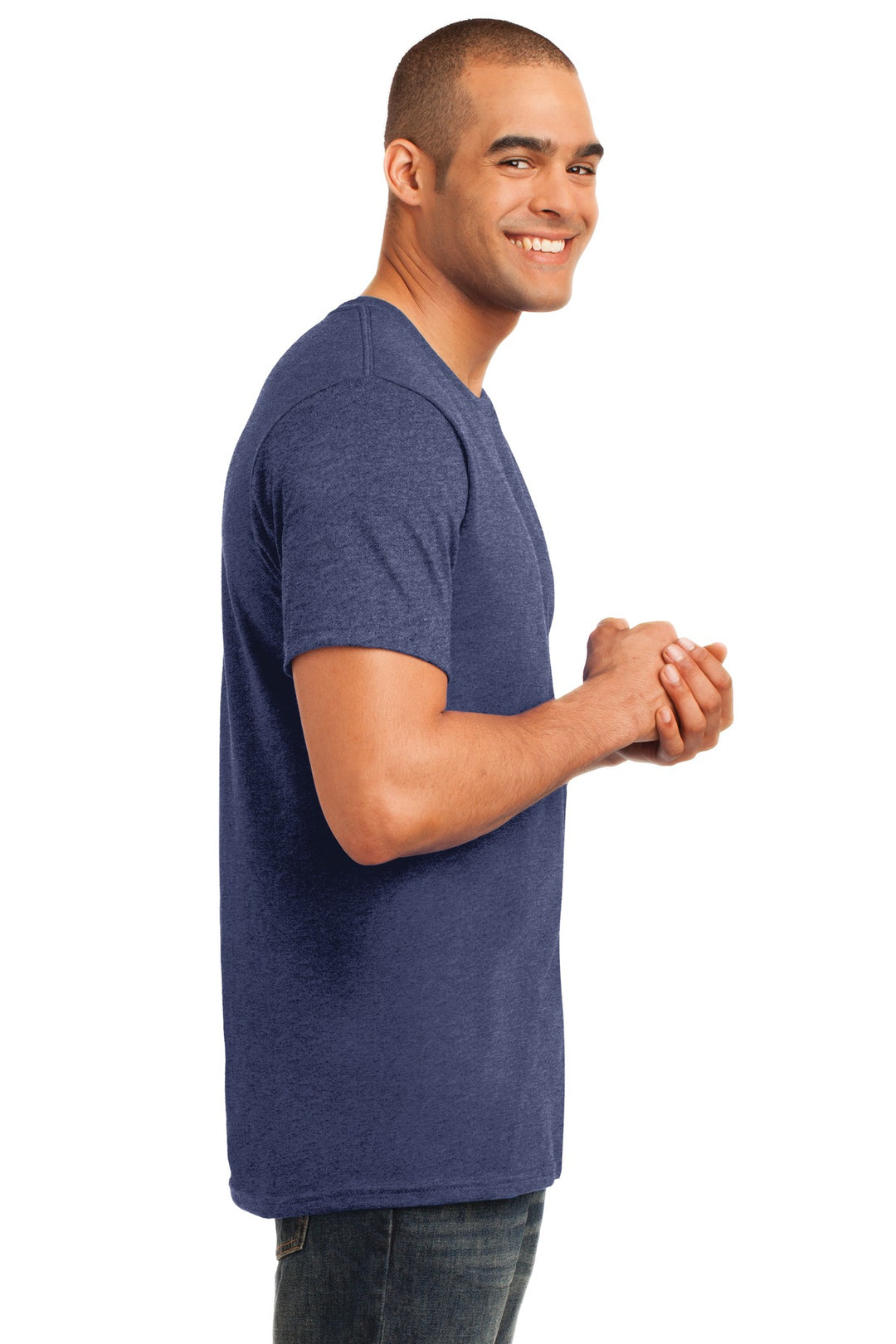 Hthr Blue Gildan 100% Ring Spun Cotton T-Shirt. 980