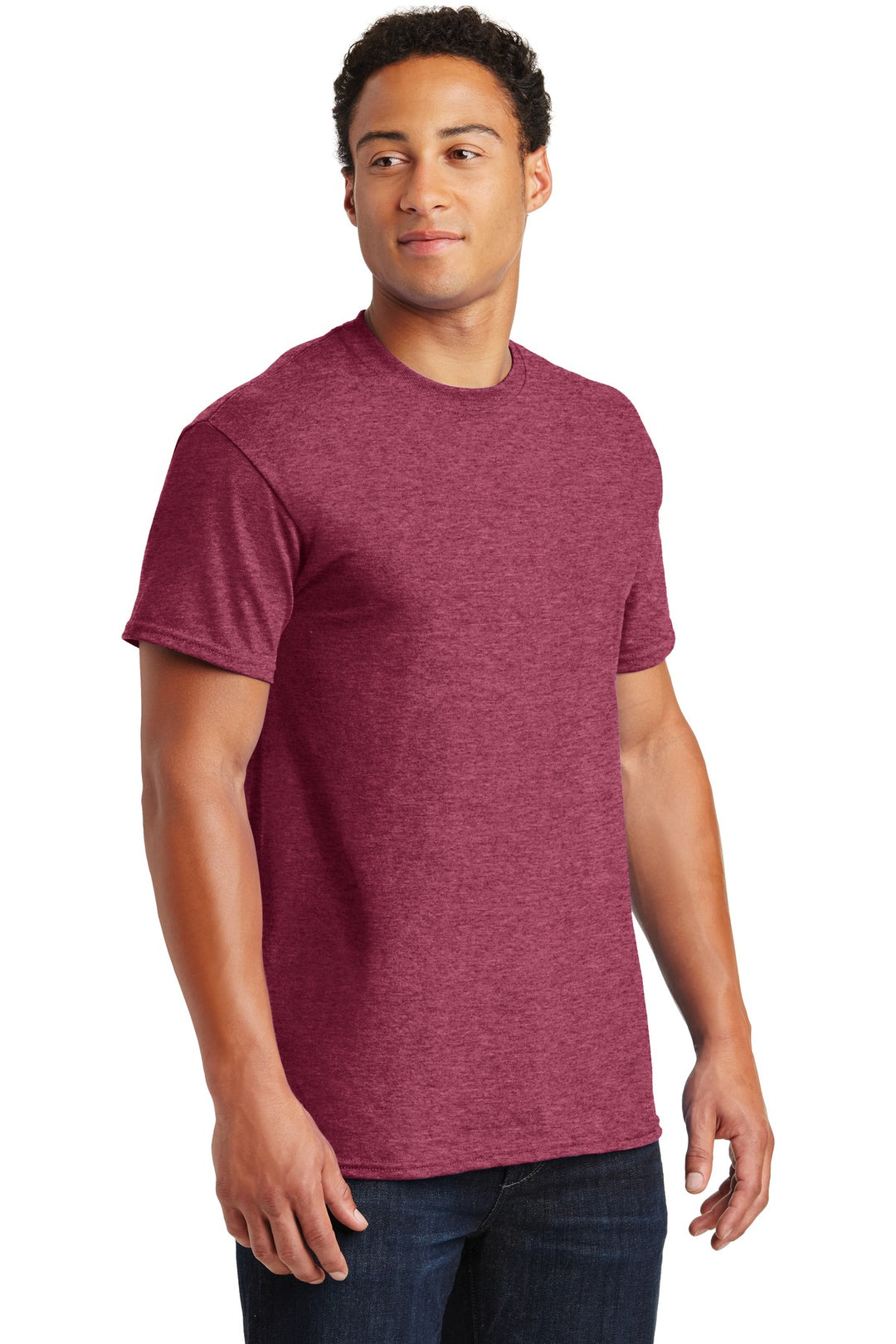 Hthr Cardinal Gildan - Ultra Cotton 100% US Cotton T-Shirt. 2000