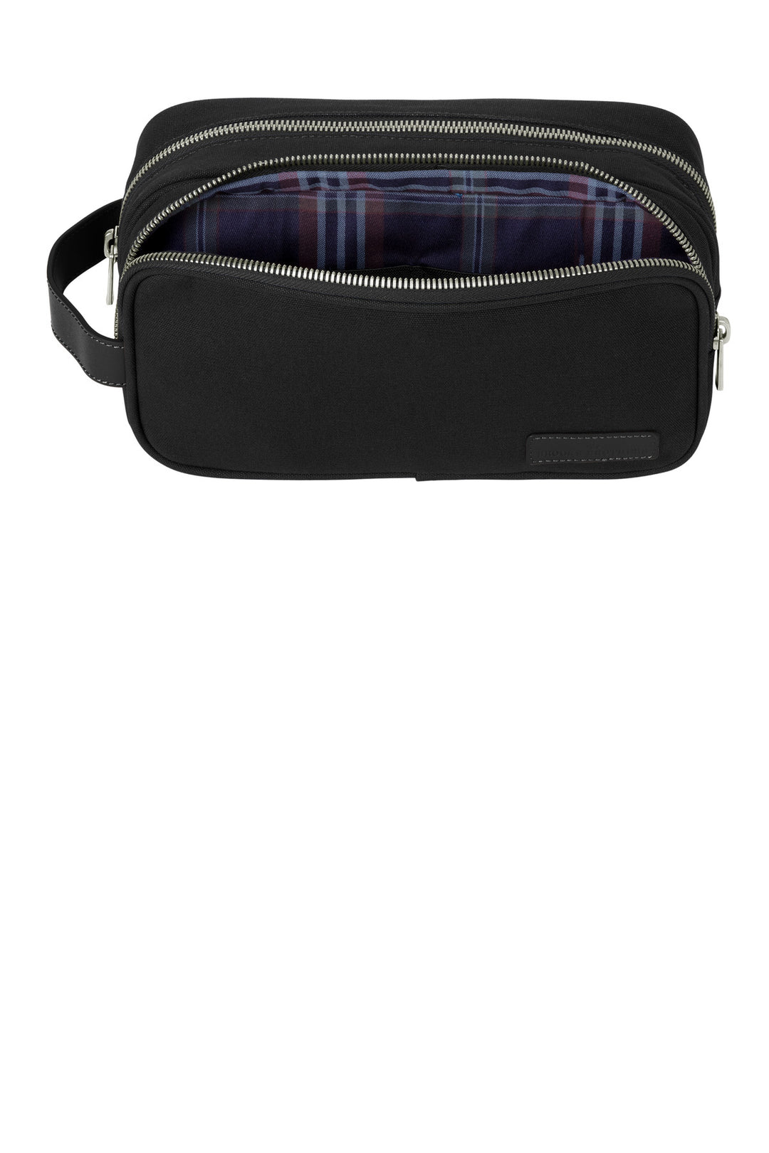 Inside View of Black Brooks Brothers Wells Dopp Kit BB18870